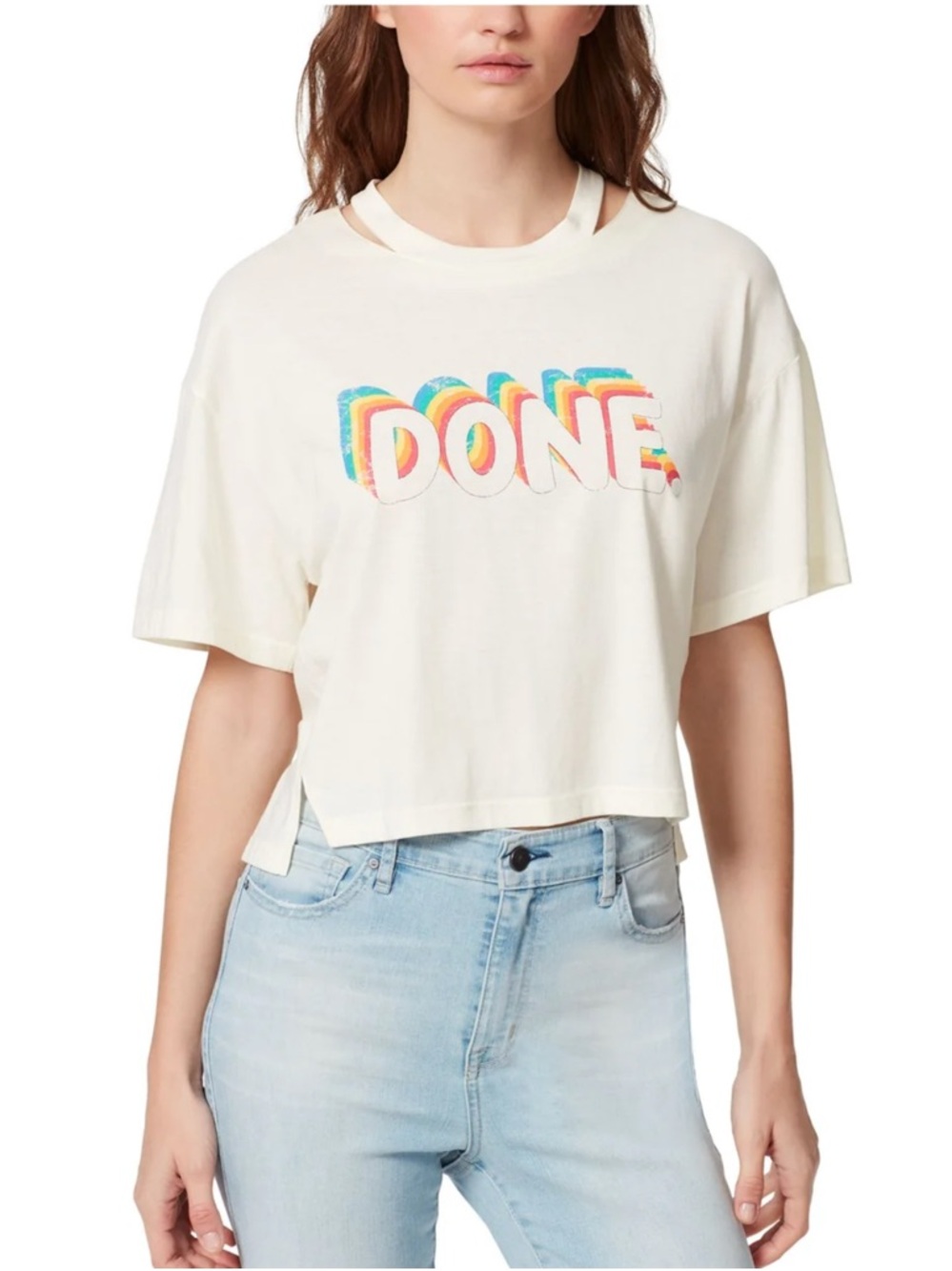 DONE Graphic Crop Tee - Cream